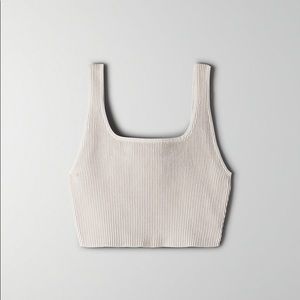 Aritzia Babaton Sculpt Knit Arjun Tank Ice Grey